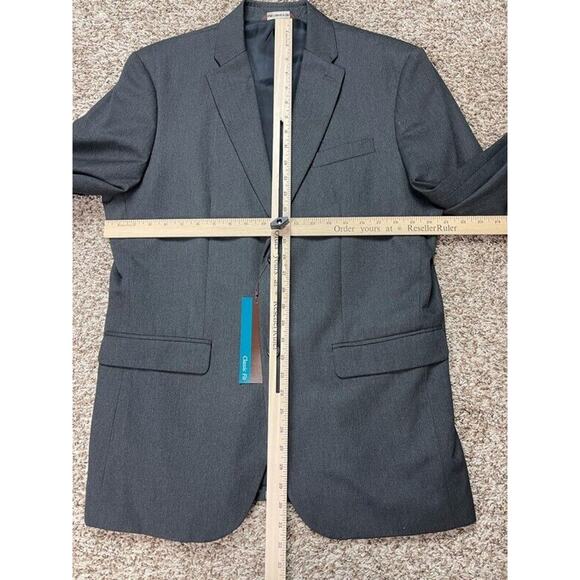 Perry Ellis Mens Two Button Suit Jacket Charcoal Lined Classic Fit Notch 42R New - Picture 4 of 11